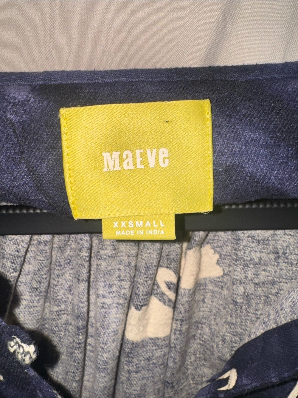 Maeve Navy and Heather Gray Floral-Print top